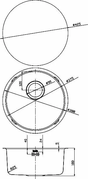 картинка Мойка кухонная из нержавеющей стали IDDIS Edifice EDI42P0i77 