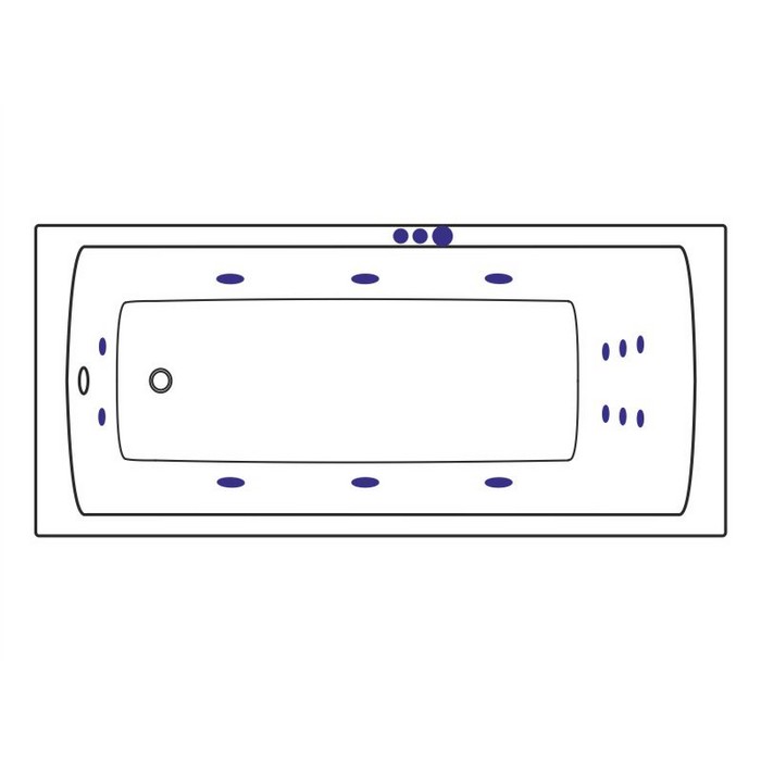 картинка Ванна EXCELLENT Aquaria 170x75 SMART хром 