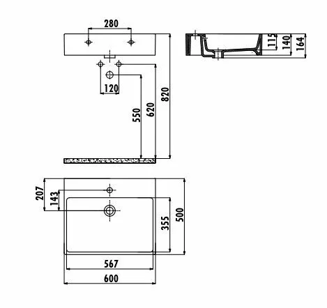 картинка Раковина Creavit NX260-00CB00E-DW00 