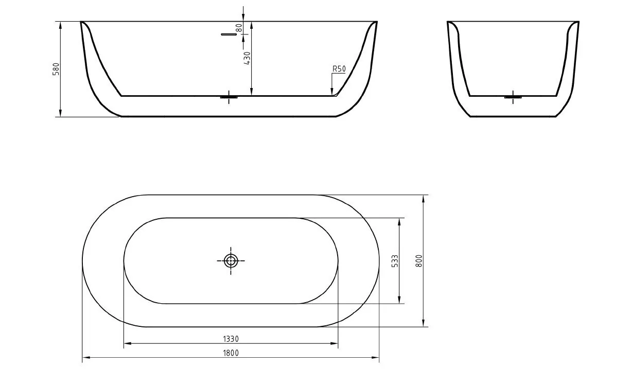 картинка Акриловая ванна BelBagno BB706-1800-800 