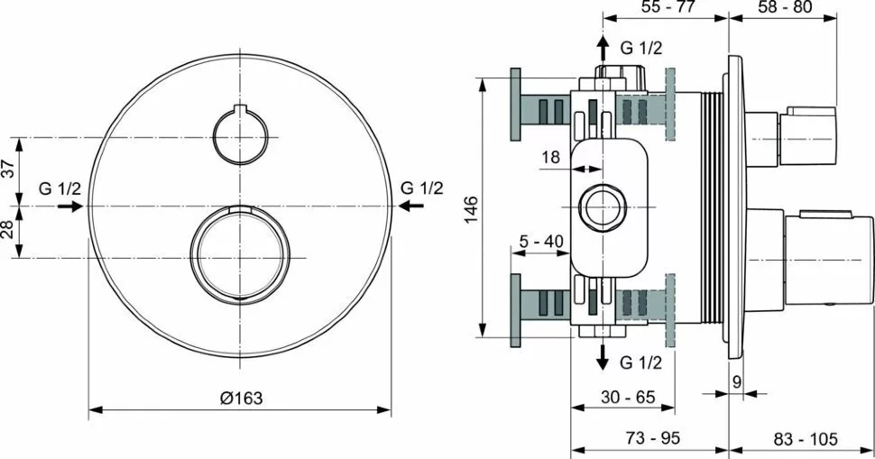 картинка Смеситель для душа Ideal Standard Ceratherm Т100  A5813XG 