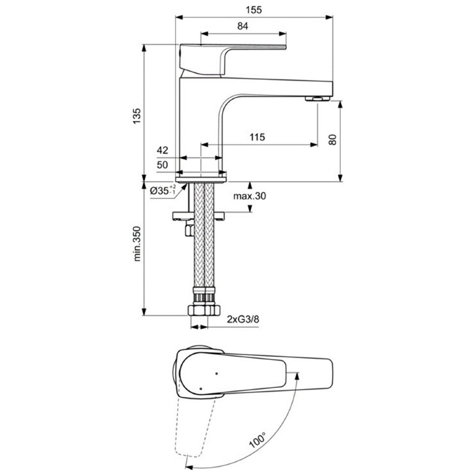 картинка Смеситель Ideal Standard BC683AA для раковины 