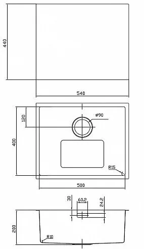 картинка Мойка кухонная из нержавеющей стали IDDIS Edifice EDI54S0i77 