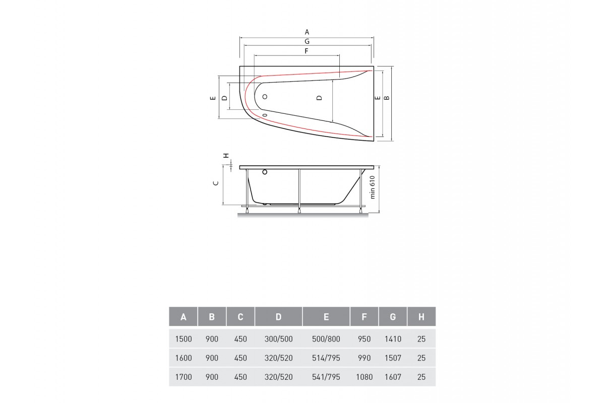 картинка Акриловая ванна Vayer Boomerang 150x90 R с каркасом 