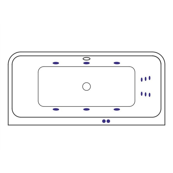 картинка Ванна EXCELLENT Arana 180x85 LINE хром 