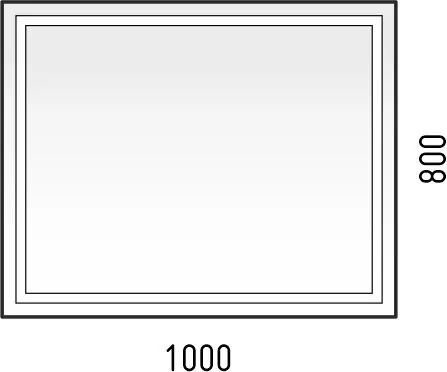 фото Зеркало Corozo LED Барго 1000х800 часы сенсор 