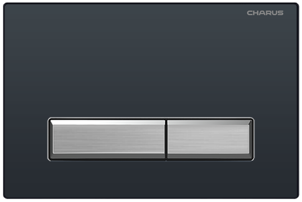 картинка Клавиша для инсталляции CHARUS FP.321.BBN.01 черный с хромированными кнопками 