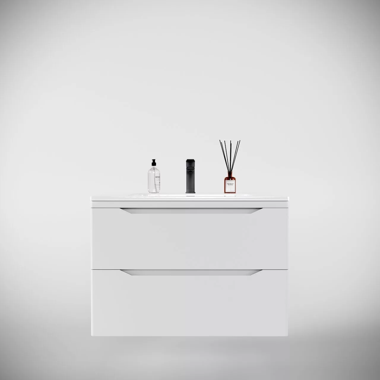 картинка Тумба подвесная Style Line El Fante Марелла 80 Люкс антискрейтч белый матовый  в ванную комнату