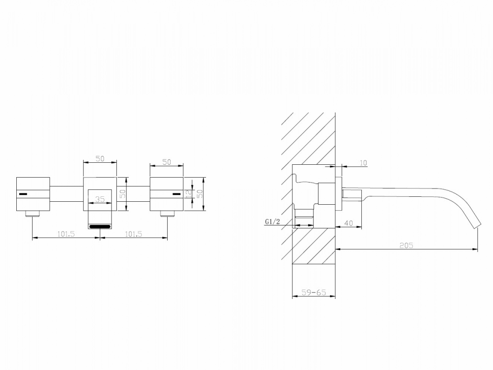 картинка Смеситель ABBER Wasserfall AF8612G для раковины скрытого монтажа золото матовое 