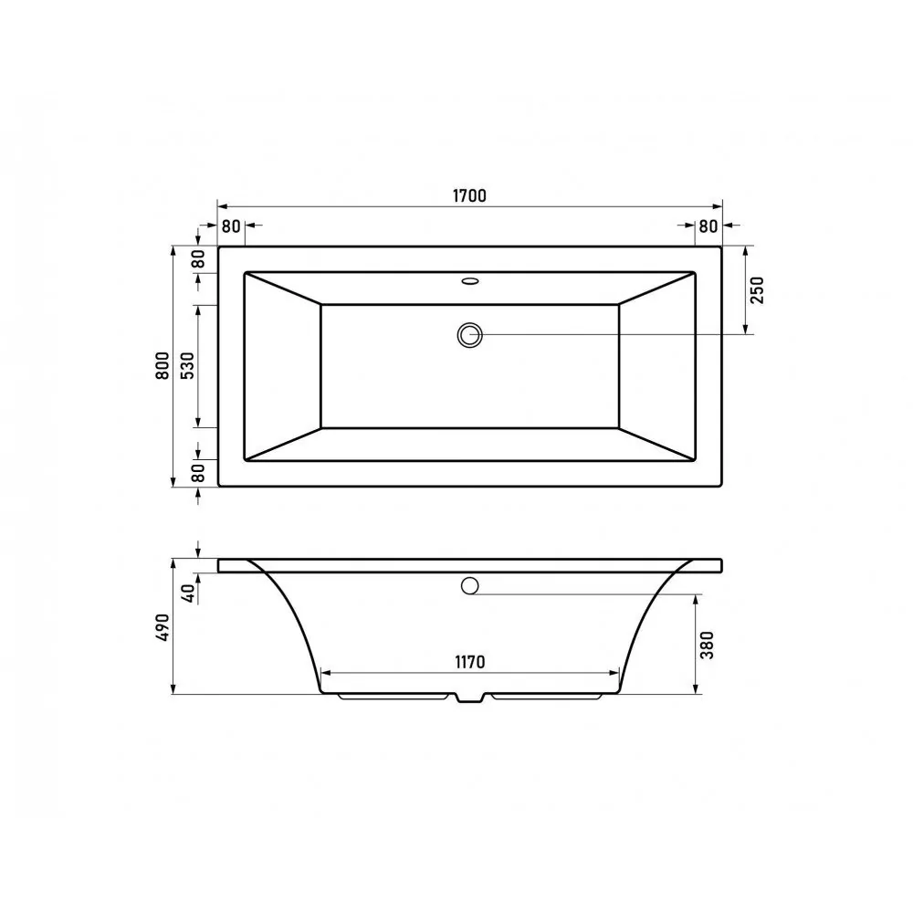 картинка Ванна акриловая Berges TARI 170x80 