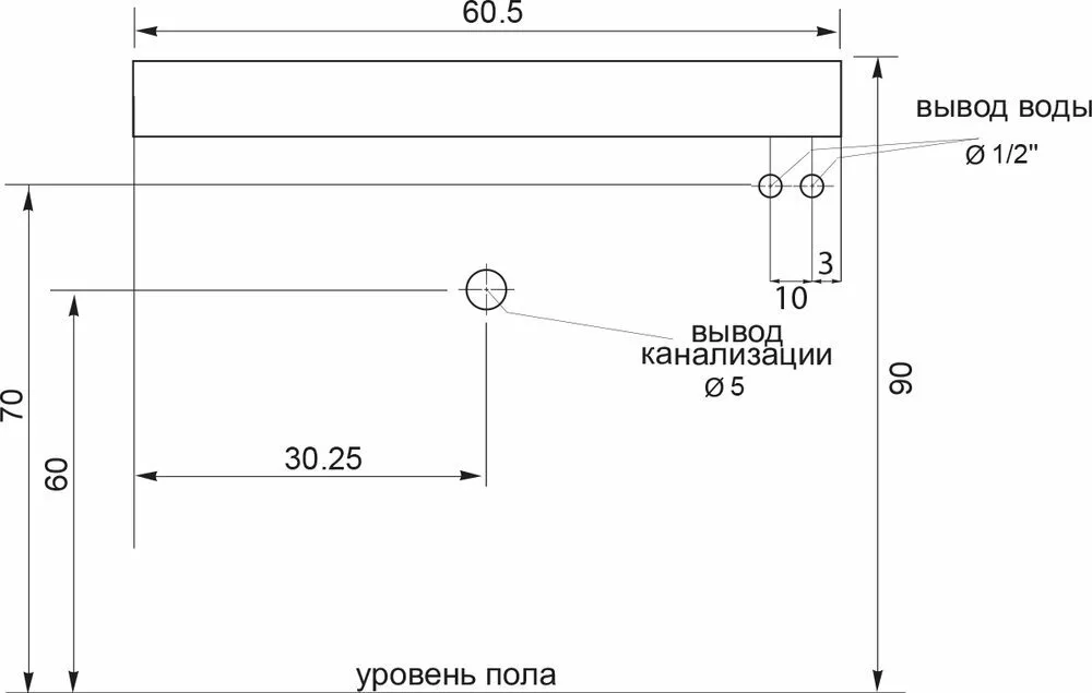 картинка Раковина Цвет и Стиль Мойдодыр NEW 60  с вкладышем 