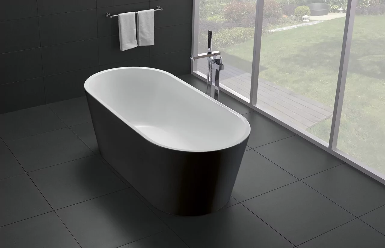 картинка Акриловая ванна без перелива BelBagno BB71-1700-NERO-W0 1700x800x600 