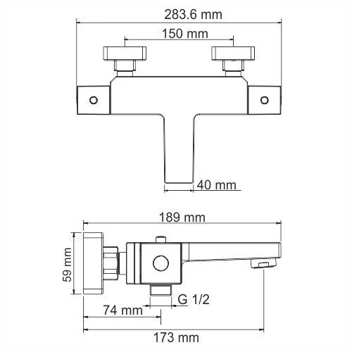 картинка Термостатический смеситель для ванны WasserKRAFT Alme 1511 Thermo 