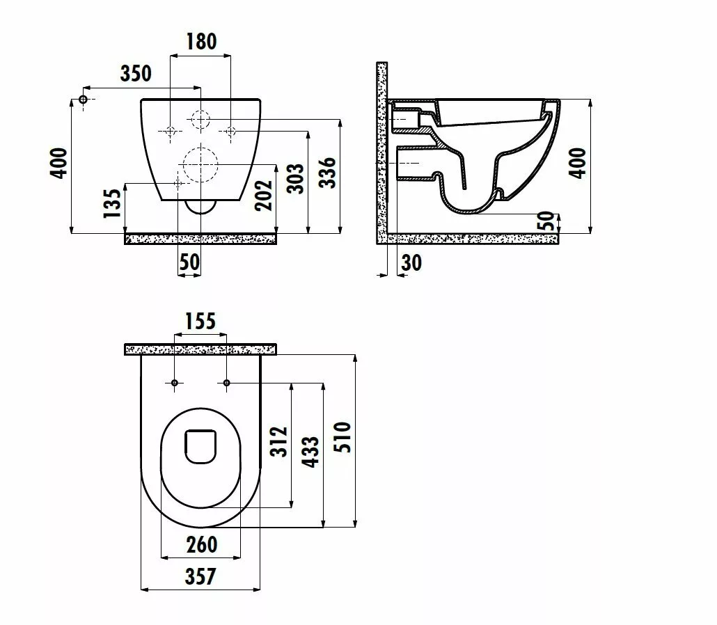 картинка Унитаз подвесной Creavit Free безободковый с биде FE322-00BM00E-0000 