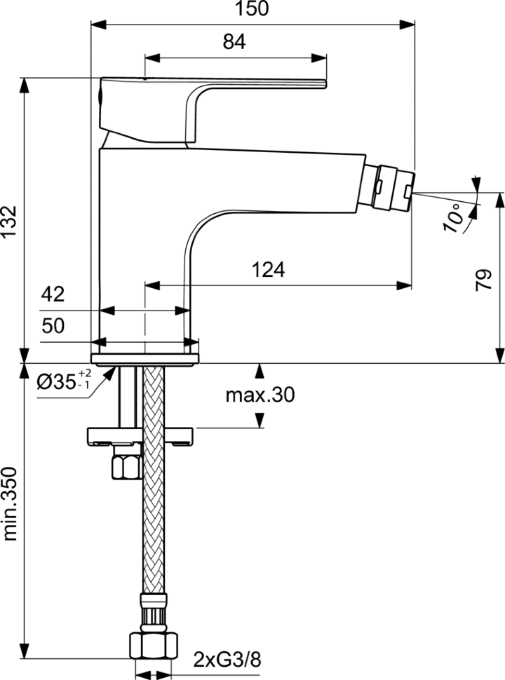 картинка Смеситель Ideal Standard BC690AA для биде 