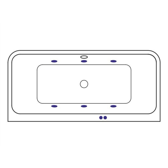 картинка Ванна EXCELLENT Arana 180x85 SOFT хром 