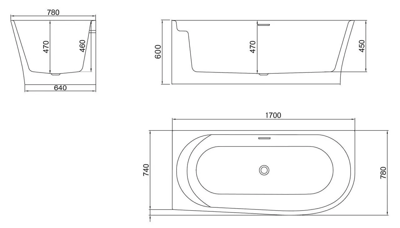 картинка Акриловая ванна BelBagno BB410-1700-780-L 