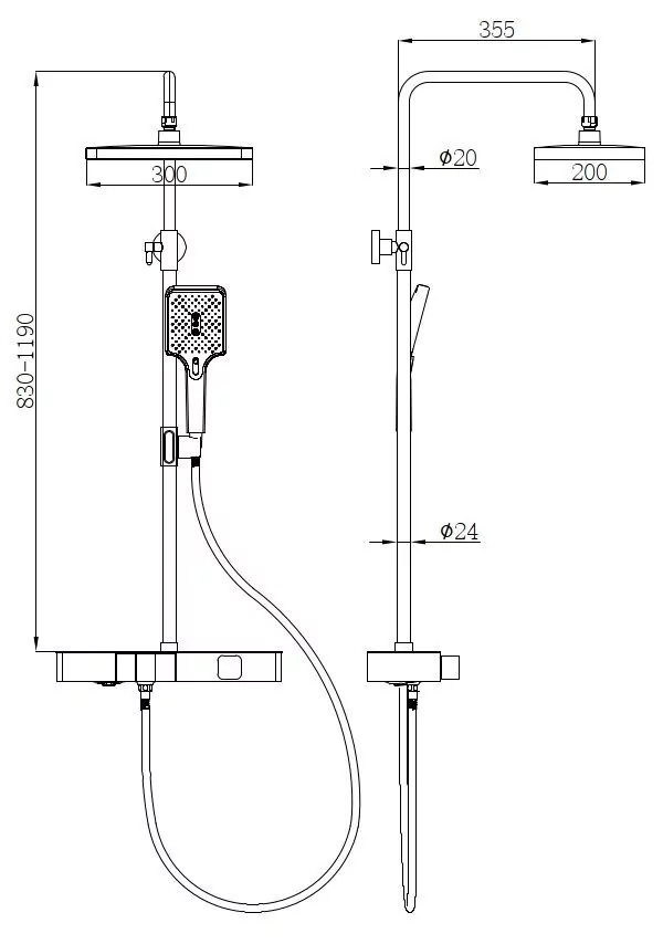 картинка Душевая стойка beWash BV0MMSS6151 со смесителем цвет хром 