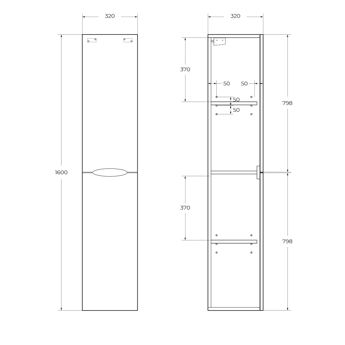 фото Шкаф-пенал подвесной BelBagno ACQUA-1600-2A-SC-BL-P 