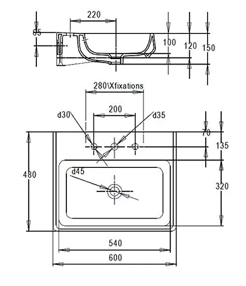 картинка Раковина Jacob Delafon Fit E1188 60 см 