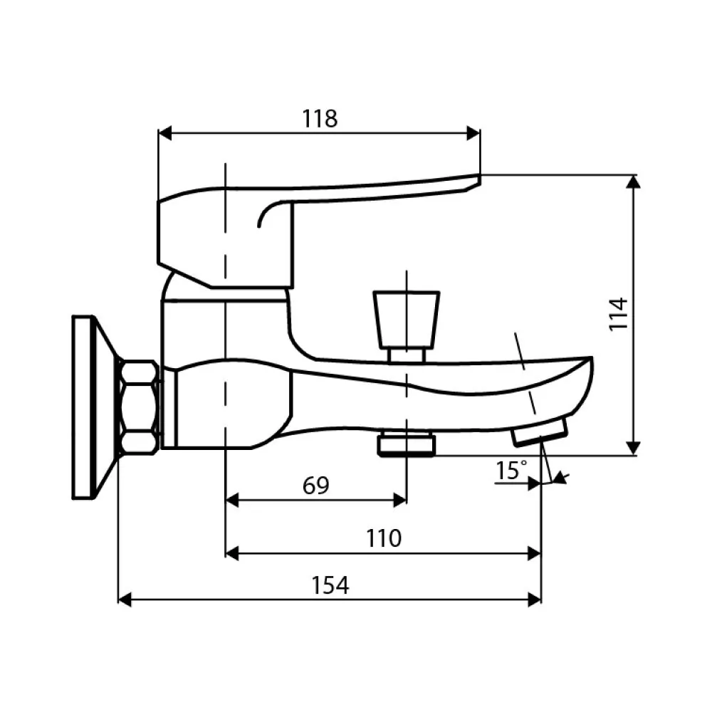 картинка Смеситель для ванны и душа Dorff Ultra D5010000 