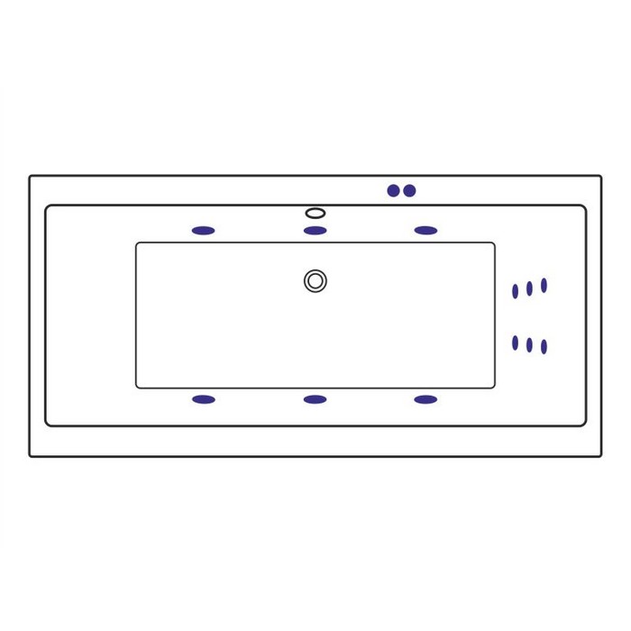 картинка Ванна EXCELLENT Pryzmat Slim 180x80 LINE хром 