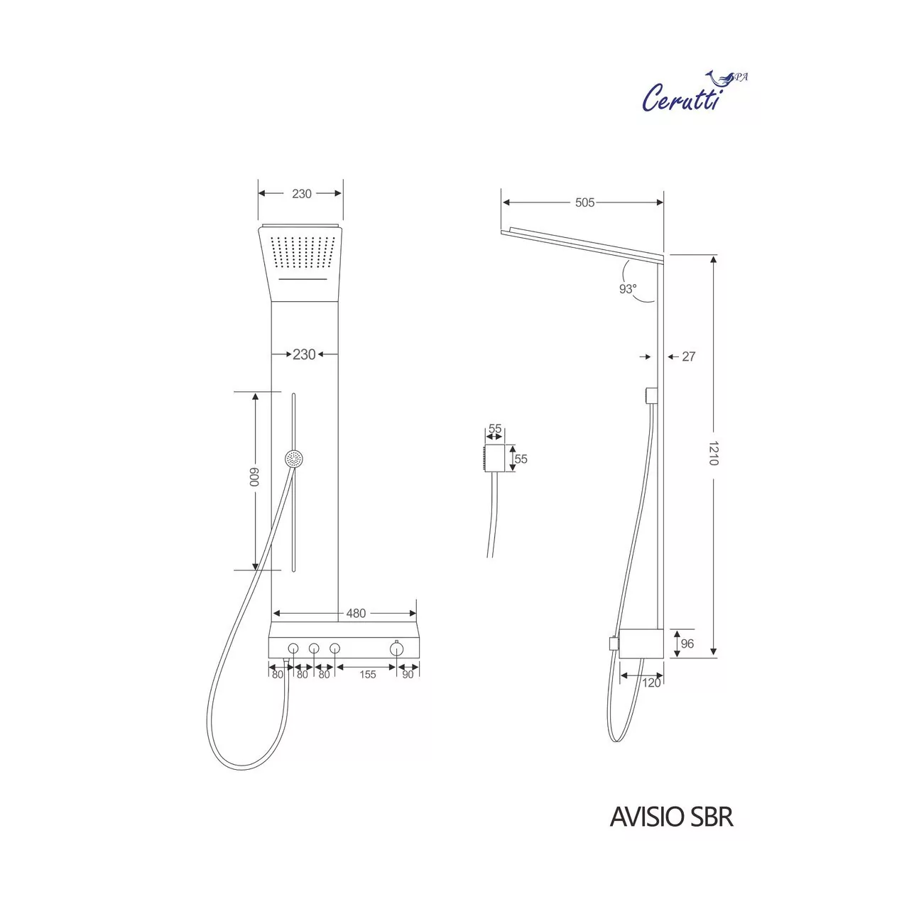 картинка Панель душевая Cerutti SPA AVISIO SBr CT9658 