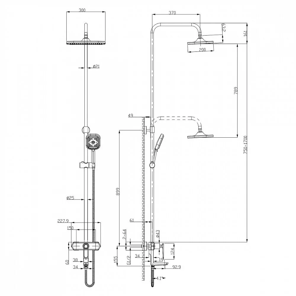 картинка Душевая стойка Lemark Prizma LM3962C 