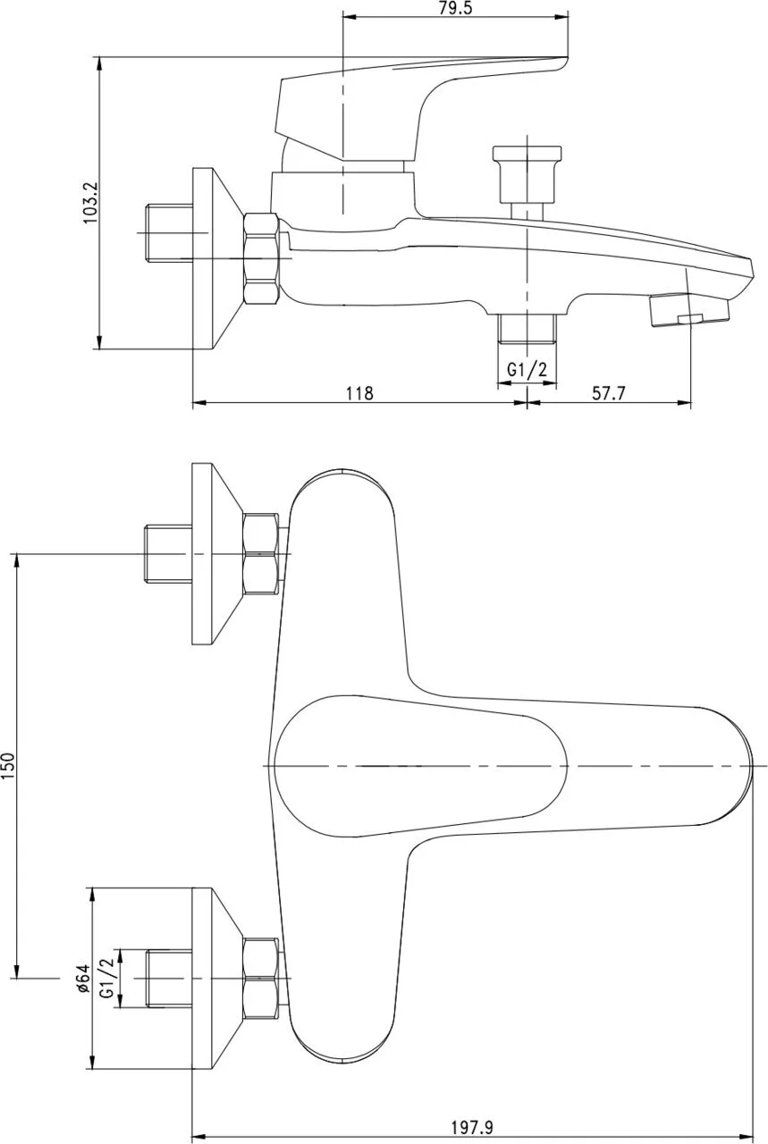 картинка Смеситель для ванны с душем Aquanet Magic AF410-20C 