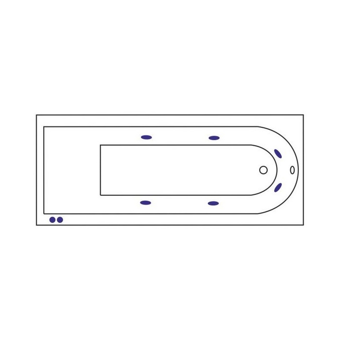 картинка Ванна ACTIMA Aurum 170x70 HYDRO хром 