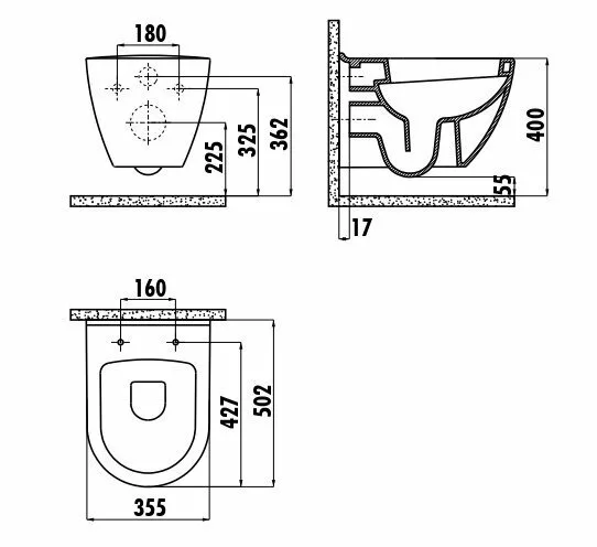 картинка Унитаз подвесной Creavit TP325-11SI00E-0000 