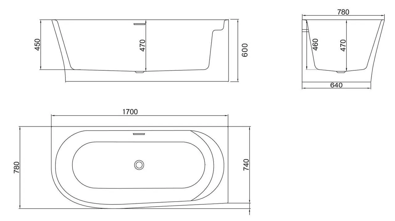 картинка Акриловая ванна BelBagno BB410-1700-780-R 