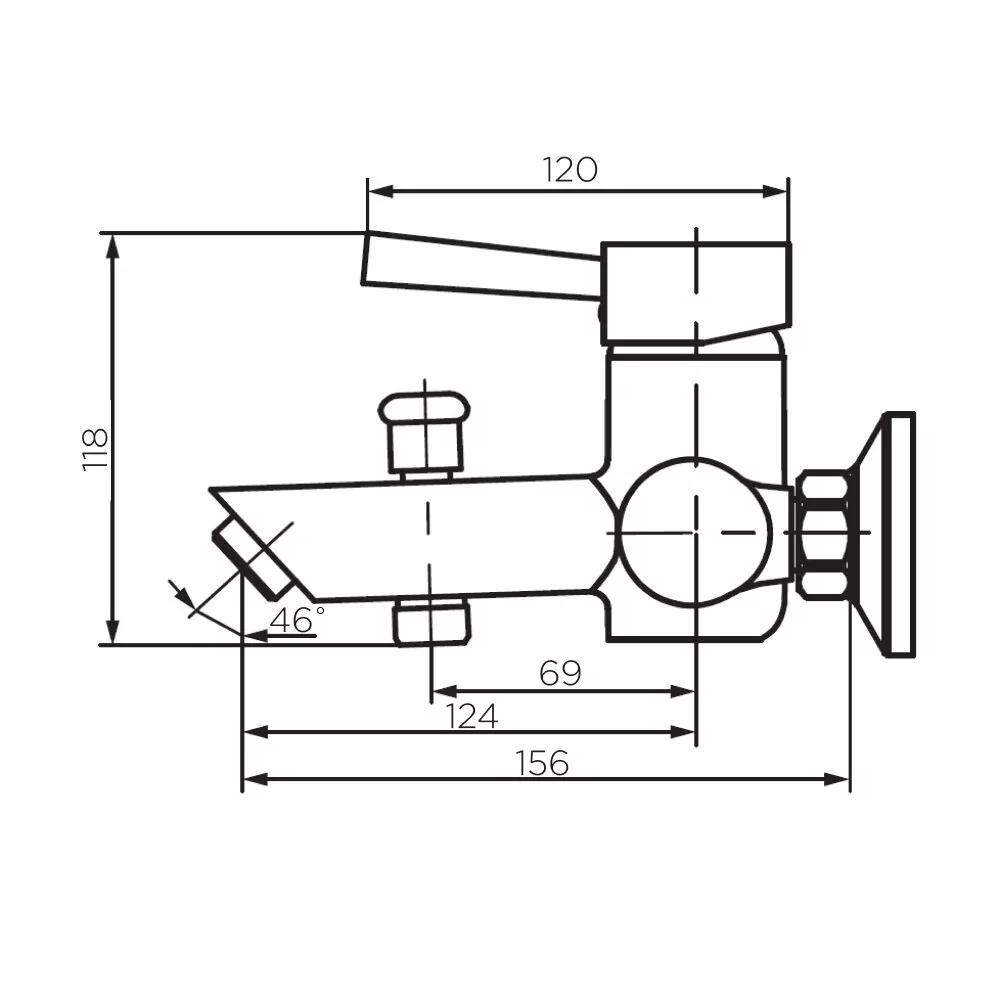 картинка Смеситель для ванны и душа Dorff Logic NEW D3010000SS 