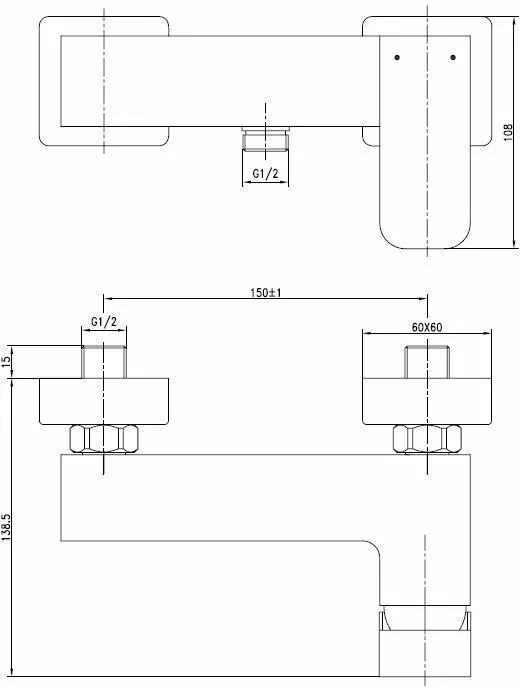 картинка Смеситель для душа Aquanet Cubic SD90447 