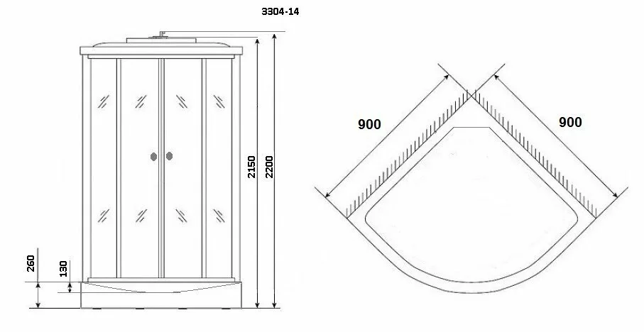 картинка Душевая кабина Niagara NG-3304-14 900х900х2150 