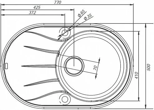 картинка Мойка кухонная из искусственного гранита IDDIS Kitchen G K12G771i87 