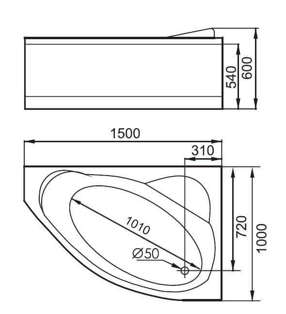 картинка Акриловая ванна Gemy G9009 B R 