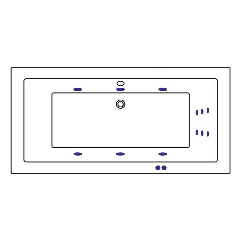 картинка Ванна WHITECROSS Savia Duo 170x80 LINE хром 