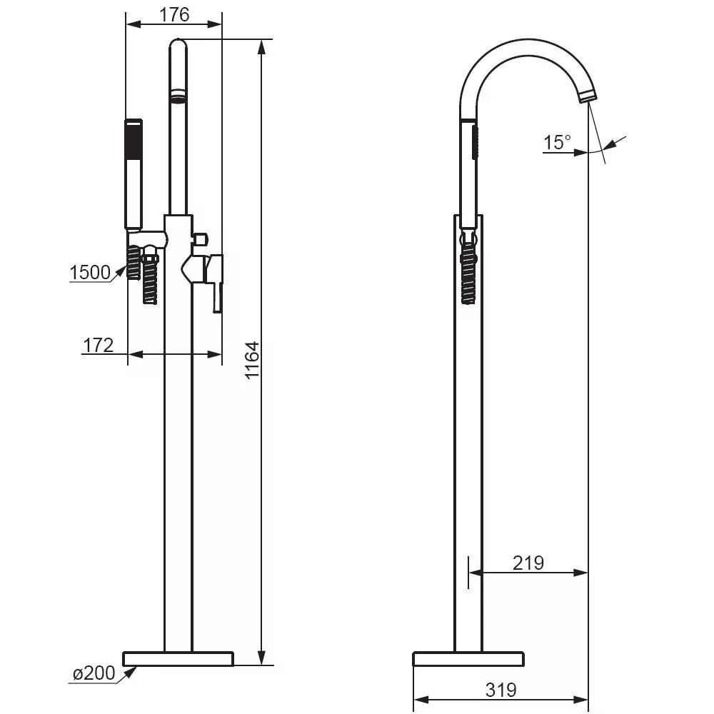 картинка Смеситель для ванны и душа Damixa Scandinavian Pure 365000300 