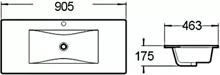 картинка Раковина керамическая SantiLine SL-2102 (90) 