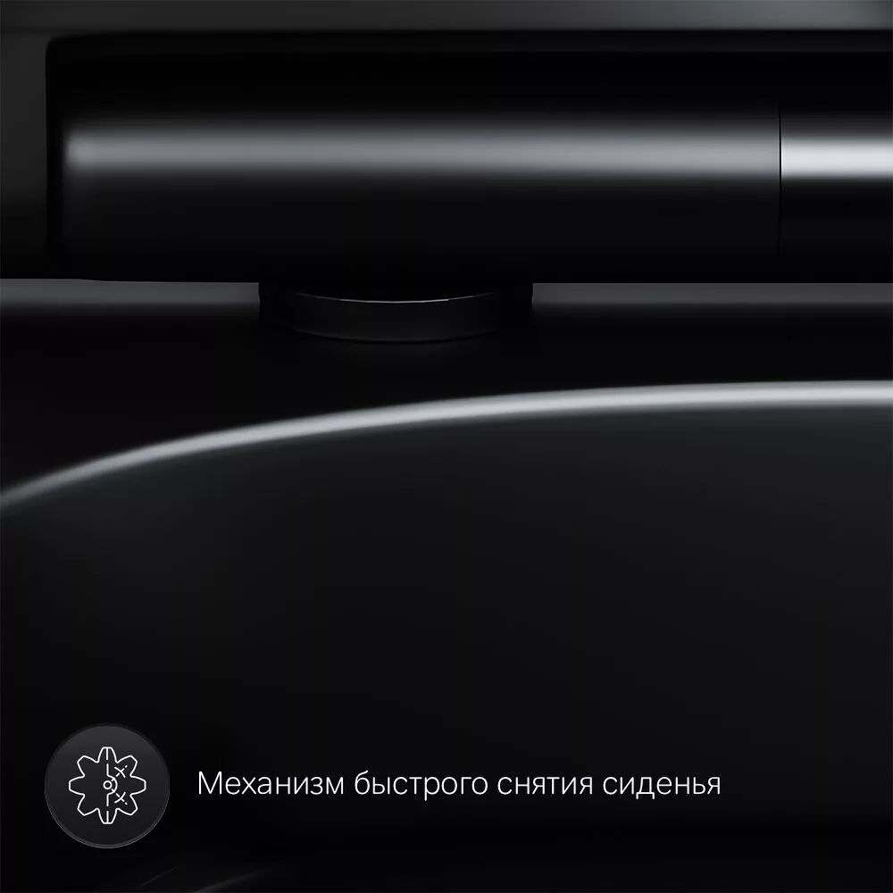 картинка Подвесной унитаз Am.Pm Spirit V2.0 C701700MBSC FlashClean с сиденьем микролифт черный матовый 