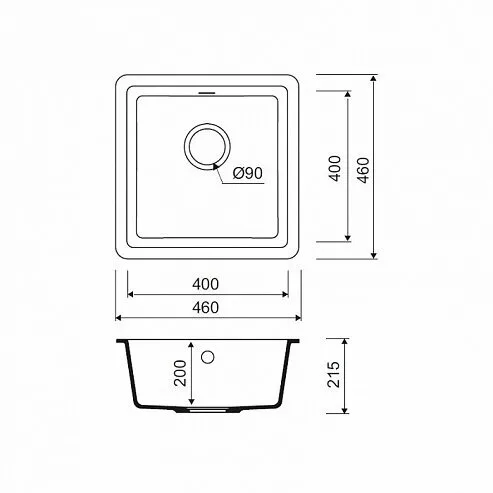 картинка Мойка кухонная из искусственного гранита IDDIS Tanto TU2W461i87 