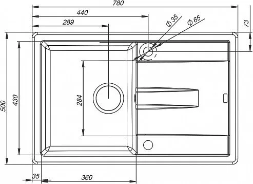 картинка Мойка кухонная из искусственного гранита IDDIS Vane G V13P781i87 