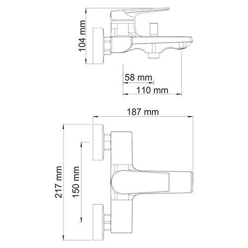 картинка Смеситель для ванны с коротким изливом WasserKRAFT Lopau 3201 