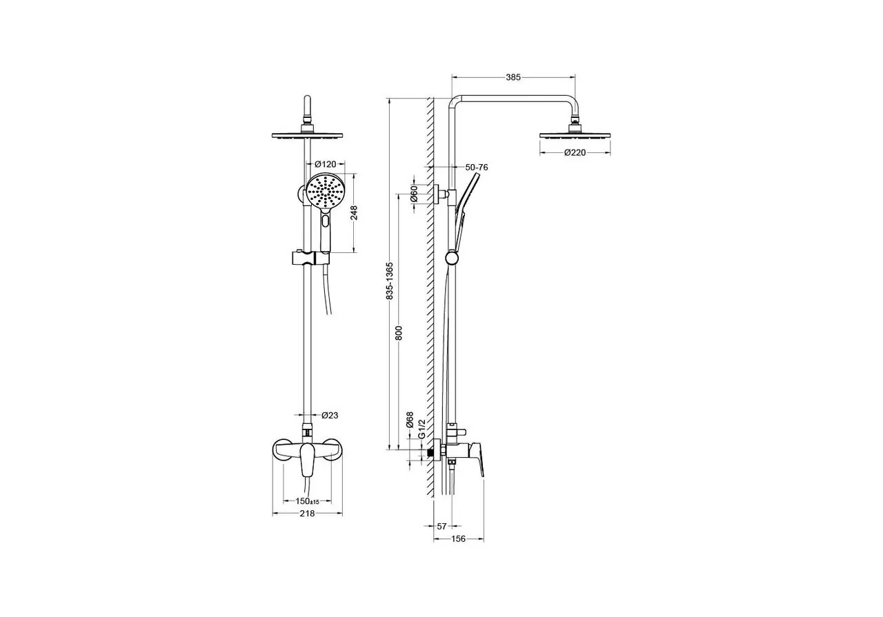 картинка Душевая система Aquatek AQ2160CR Бетта 