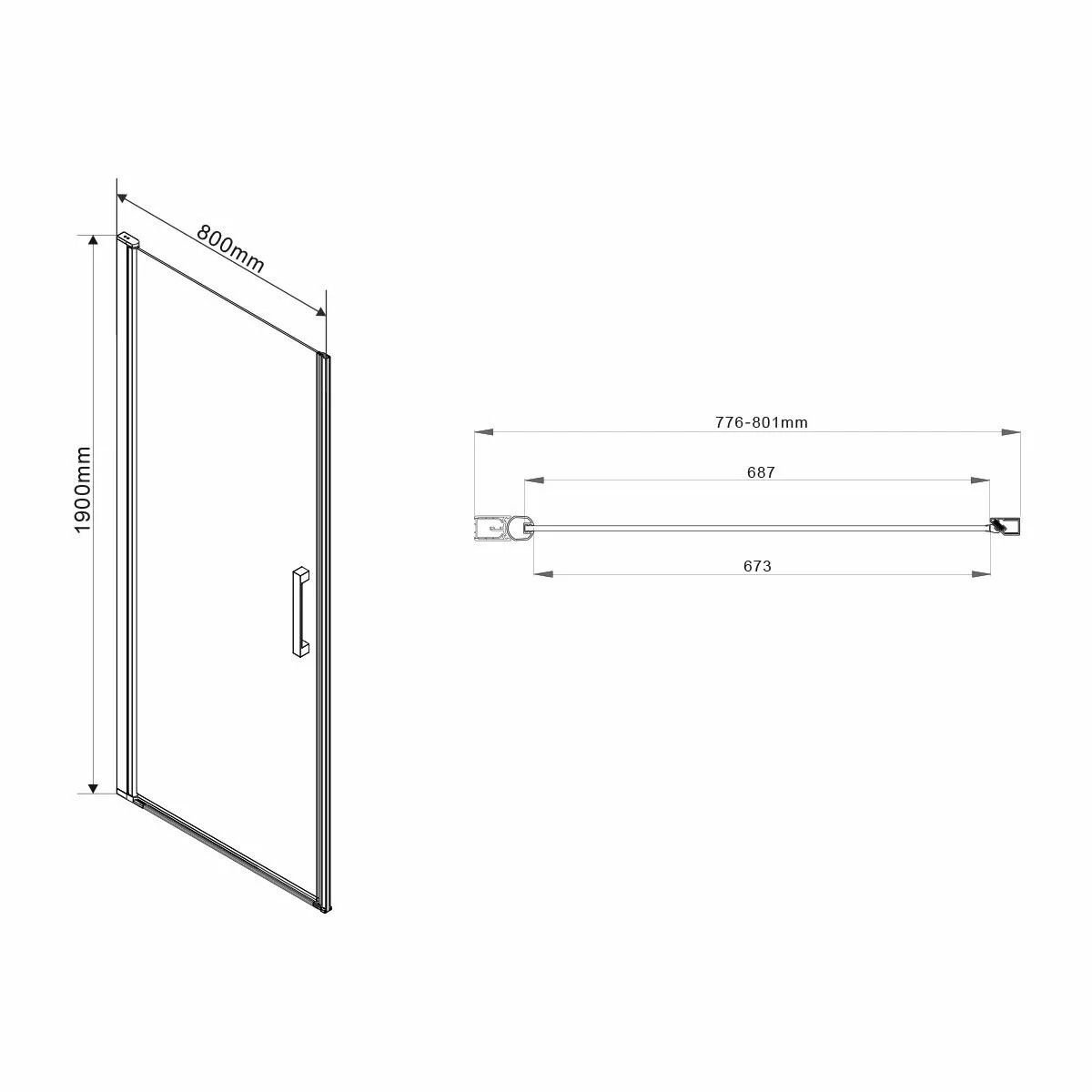 фото Душевая дверь Vincea Orta VPP-1O800CH-R 