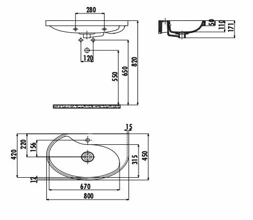 картинка Раковина Creavit AP080-00CB00E-0000 