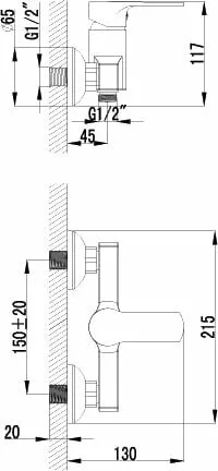 картинка Смеситель для душа Lemark Plus Grace LM1503C 