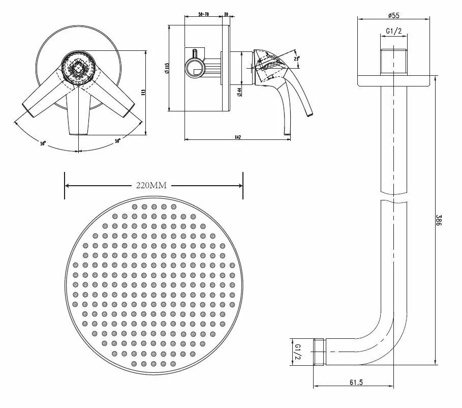 картинка Душевая система скрытого монтажа ESKO Set_3in1 