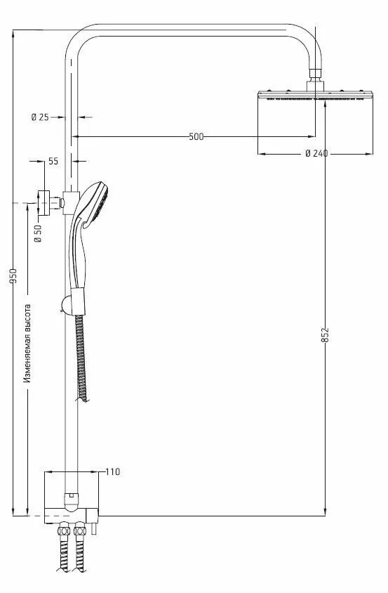 картинка Душевая система ESKO ST950 